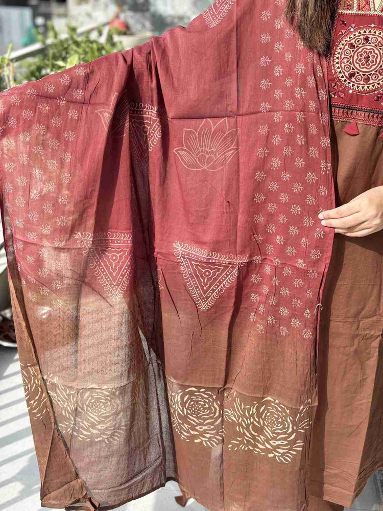 cambric-cotton-embroidered-a-line-suit-set-with-patch-work-at-back-embroidered-pockets-brown-5