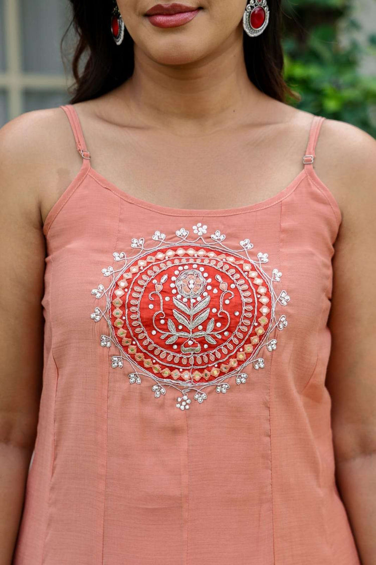 chanderi-embroidered-noodles-strap-anarkali-rust-4