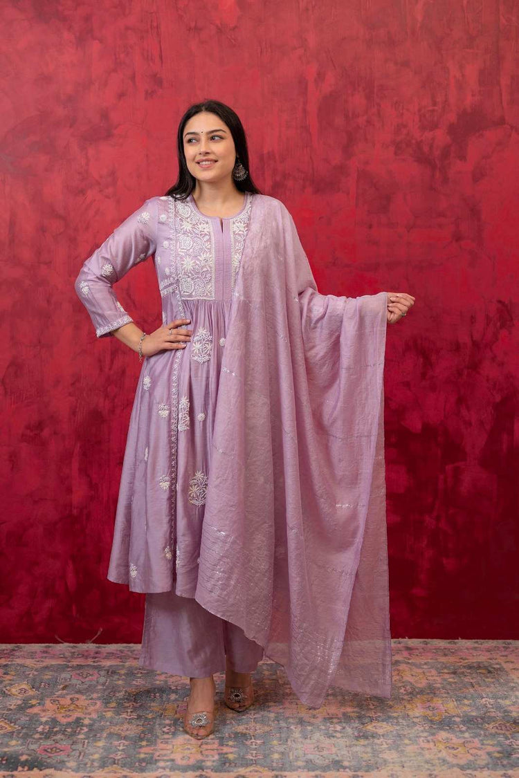 chikankari-hand-embroidered-suit-set-chanderi-fabric-with-separate-mul-cotton-inner-lavender-2