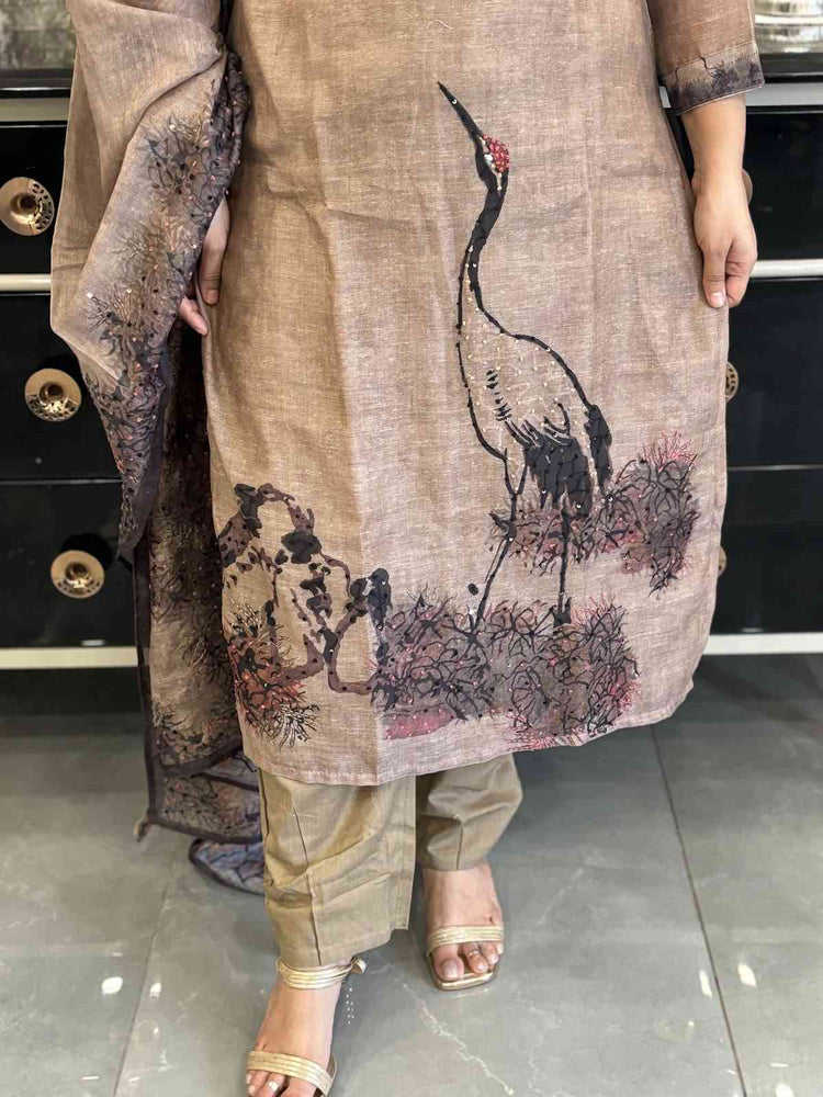 cotton-chanderi-digital-print-knot-work-suit-set-brown-3