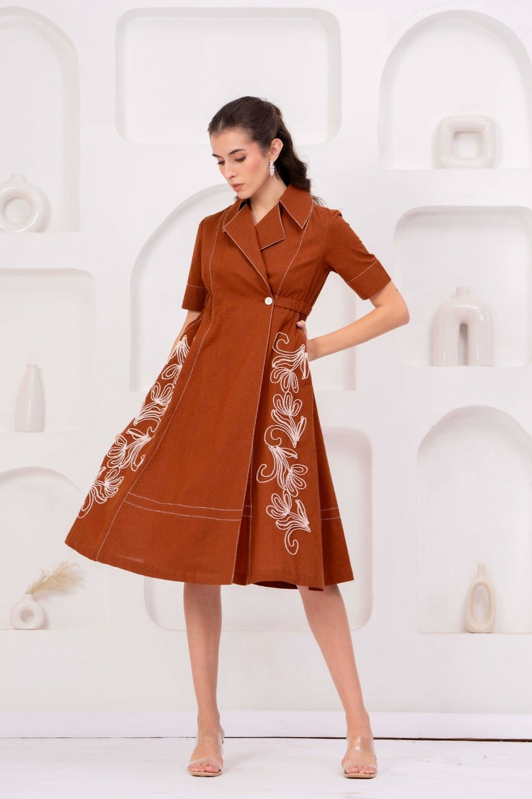 cotton-handloom-embroidered-angrakha-style-dress-with-pockets-brown-1