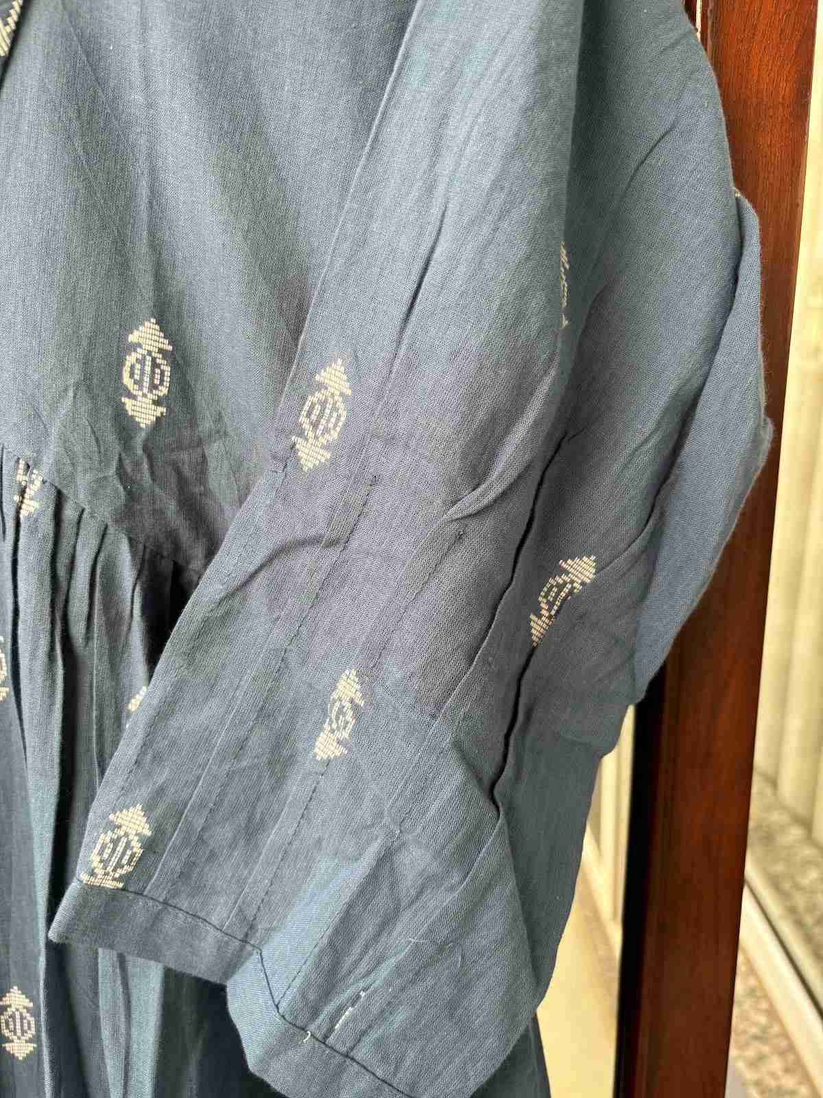cotton-handloom-jamdani-hand-embroidered-dress-blue-3