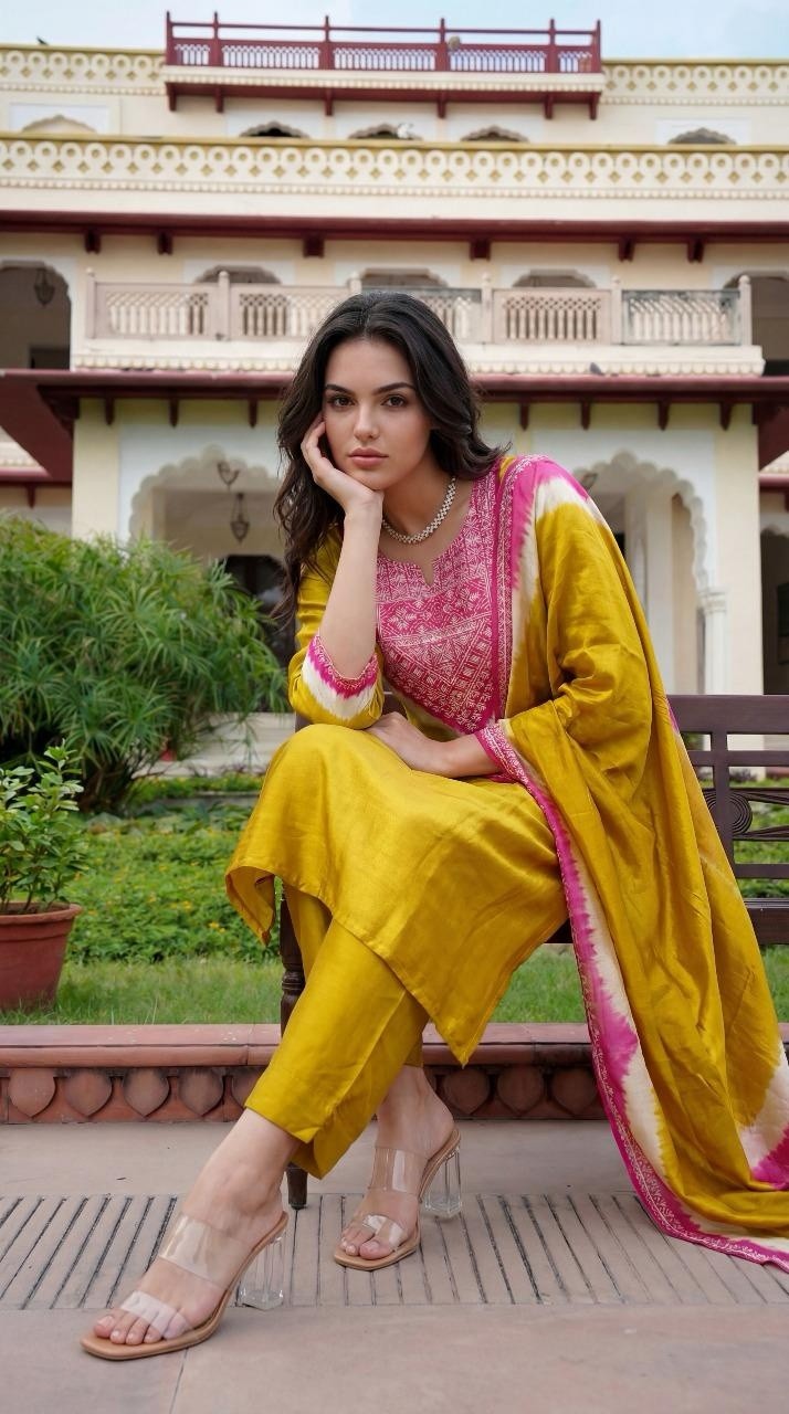 gajji-silk-shibori-print-suit-set-paired-with-shibori-print-organza-dupatta-mustard-5