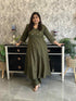 hand-embroidered-mirror-work-anarkali-style-pant-set-olive-green-1