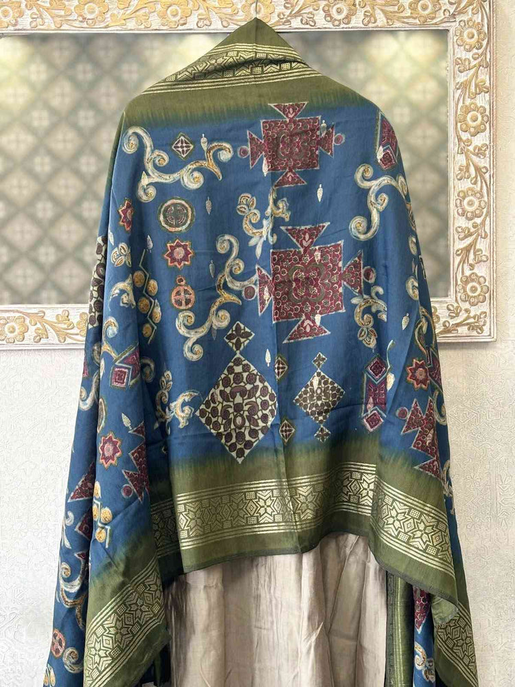 modal-silk-embroidered-a-line-suit-set-with-printed-dupatta-beige-3