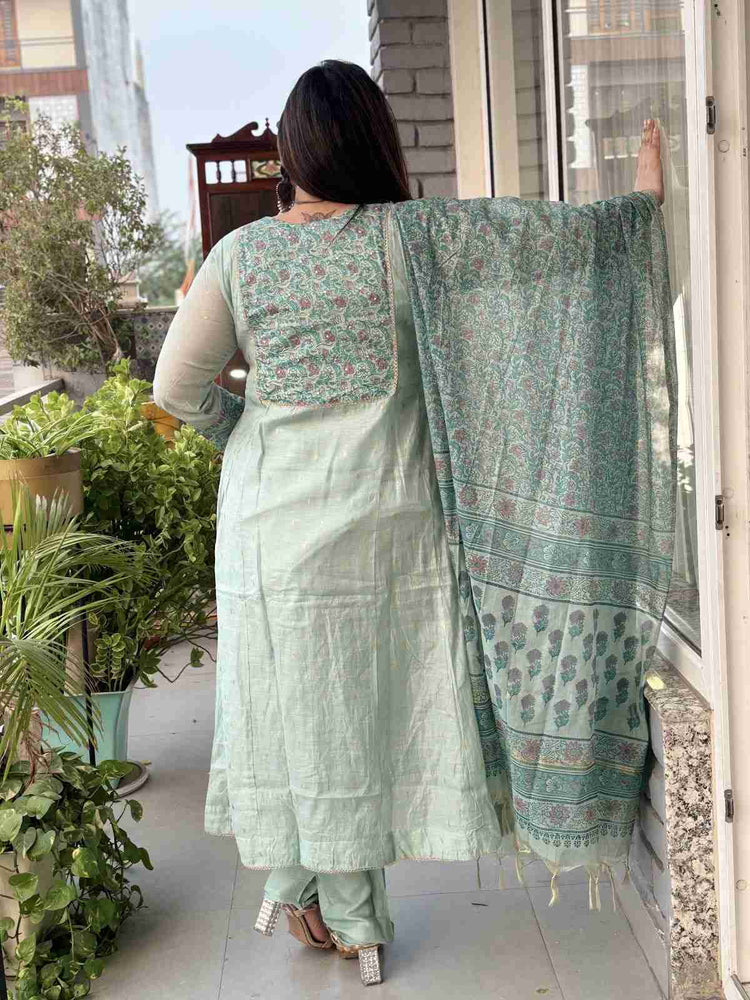mul-chanderi-a-line-zari-work-suit-set-with-front-back-panelling-sea-green-5