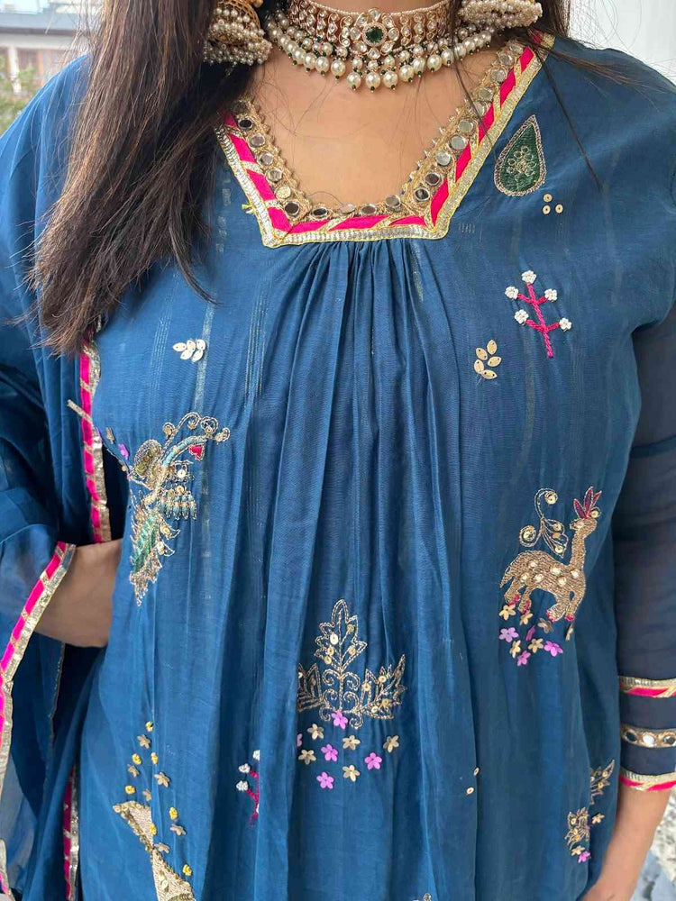 mul-chanderi-embroidered-a-line-suit-set-with-cotton-lurex-lining-chanderi-colour-block-dupatta-blue-2
