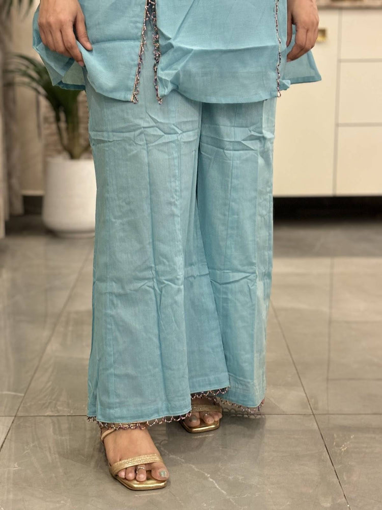mul-chanderi-embroidered-co-ord-set-with-lining-front-slit-paired-with-kali-palazzo-blue-4