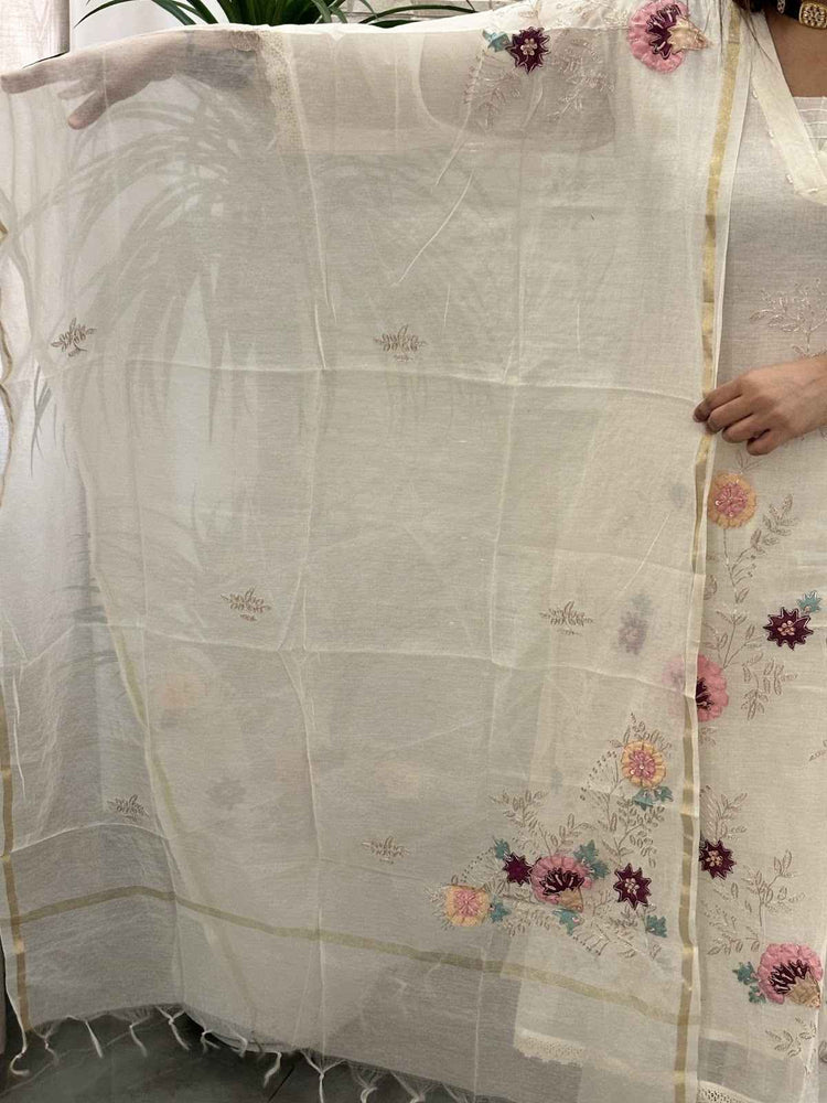 premium-banaras-mul-chanderi-applique-zari-embroidered-a-line-suit-set-paired-with-applique-work-mul-chanderi-dupatta-off-white-and-pink-6