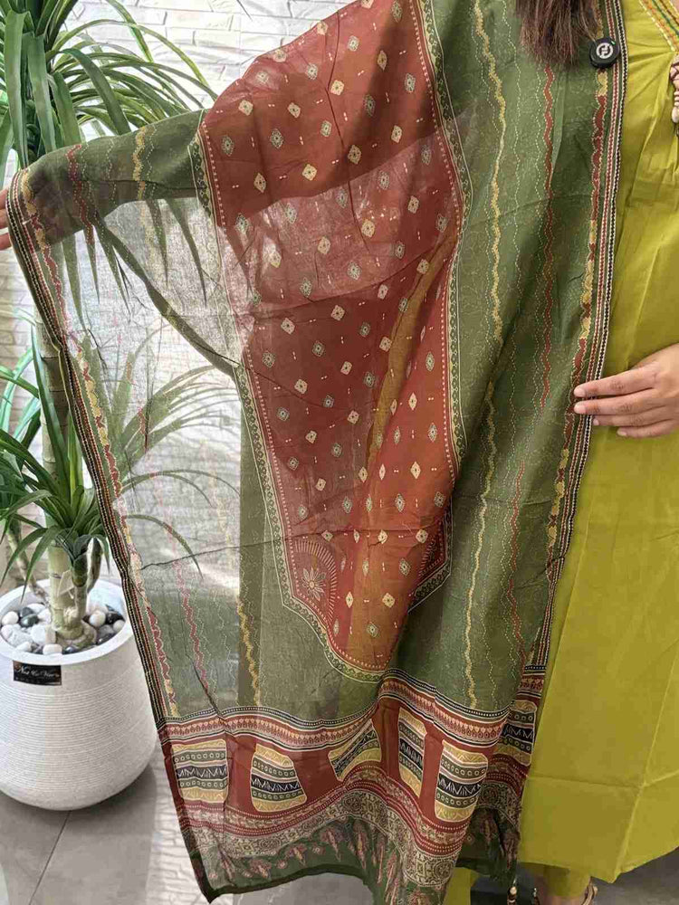 premium-cambric-cotton-a-line-embroidered-suit-set-with-pockets-paired-with-digital-print-mul-cotton-dupatta-parrot-green-5