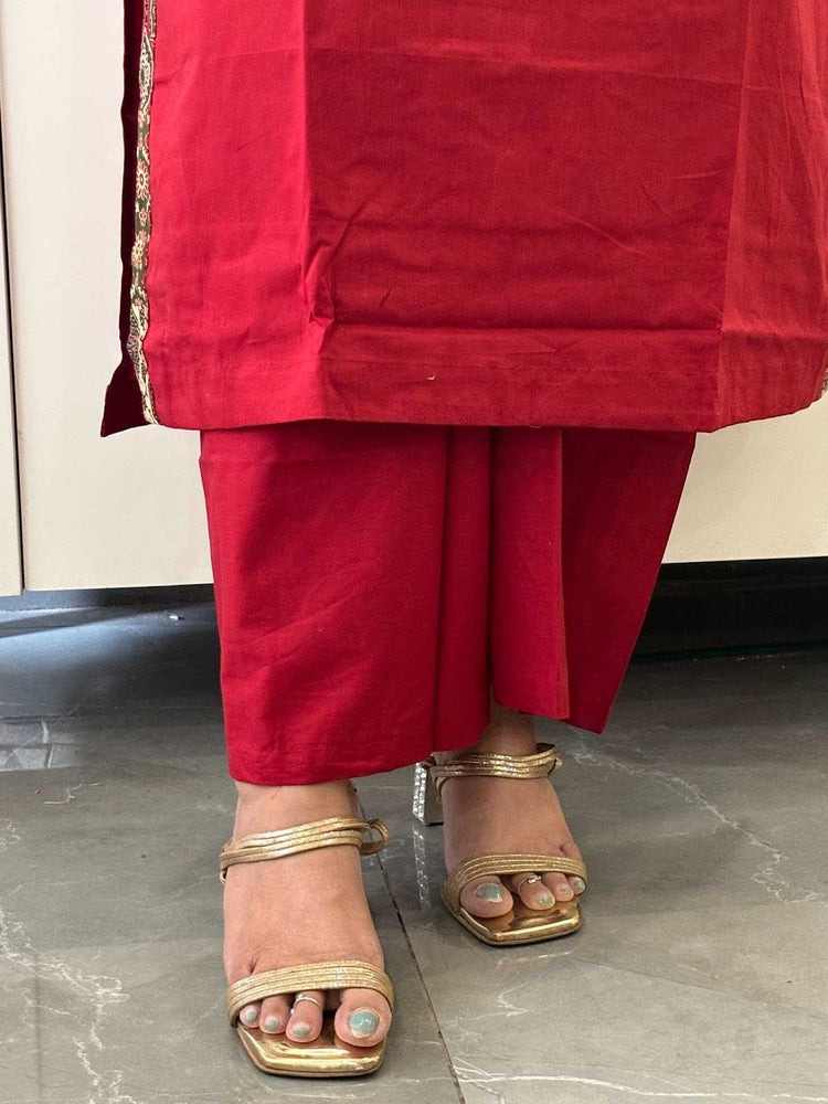 premium-cotton-pant-set-with-embroidered-jacket-maroon-4