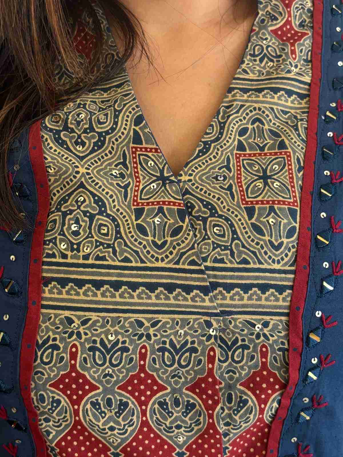 premium-cotton-patch-work-embroidered-a-line-suit-set-paired-with-mul-cotton-dupatta-blue-2
