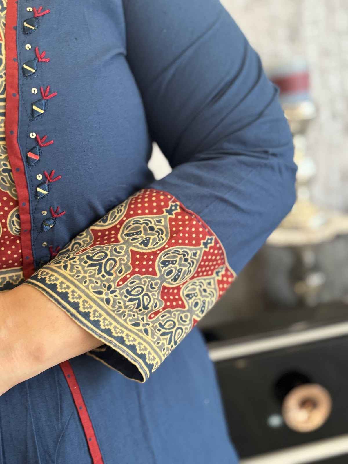 premium-cotton-patch-work-embroidered-a-line-suit-set-paired-with-mul-cotton-dupatta-blue-3