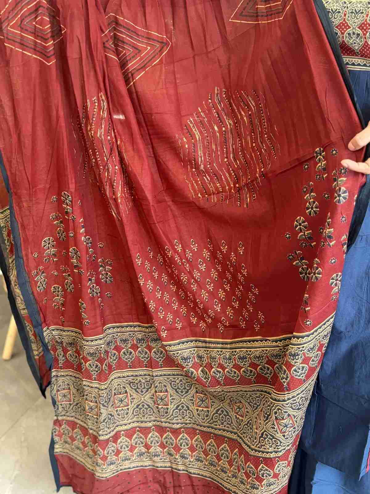 premium-cotton-patch-work-embroidered-a-line-suit-set-paired-with-mul-cotton-dupatta-blue-4