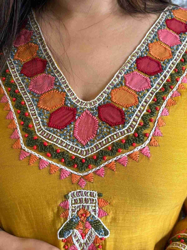 pure-bananas-mul-chanderi-hand-embroidered-appliqué-work-a-line-suit-set-paired-with-pure-mul-chanderi-embroidered-dupatta-yellow-2
