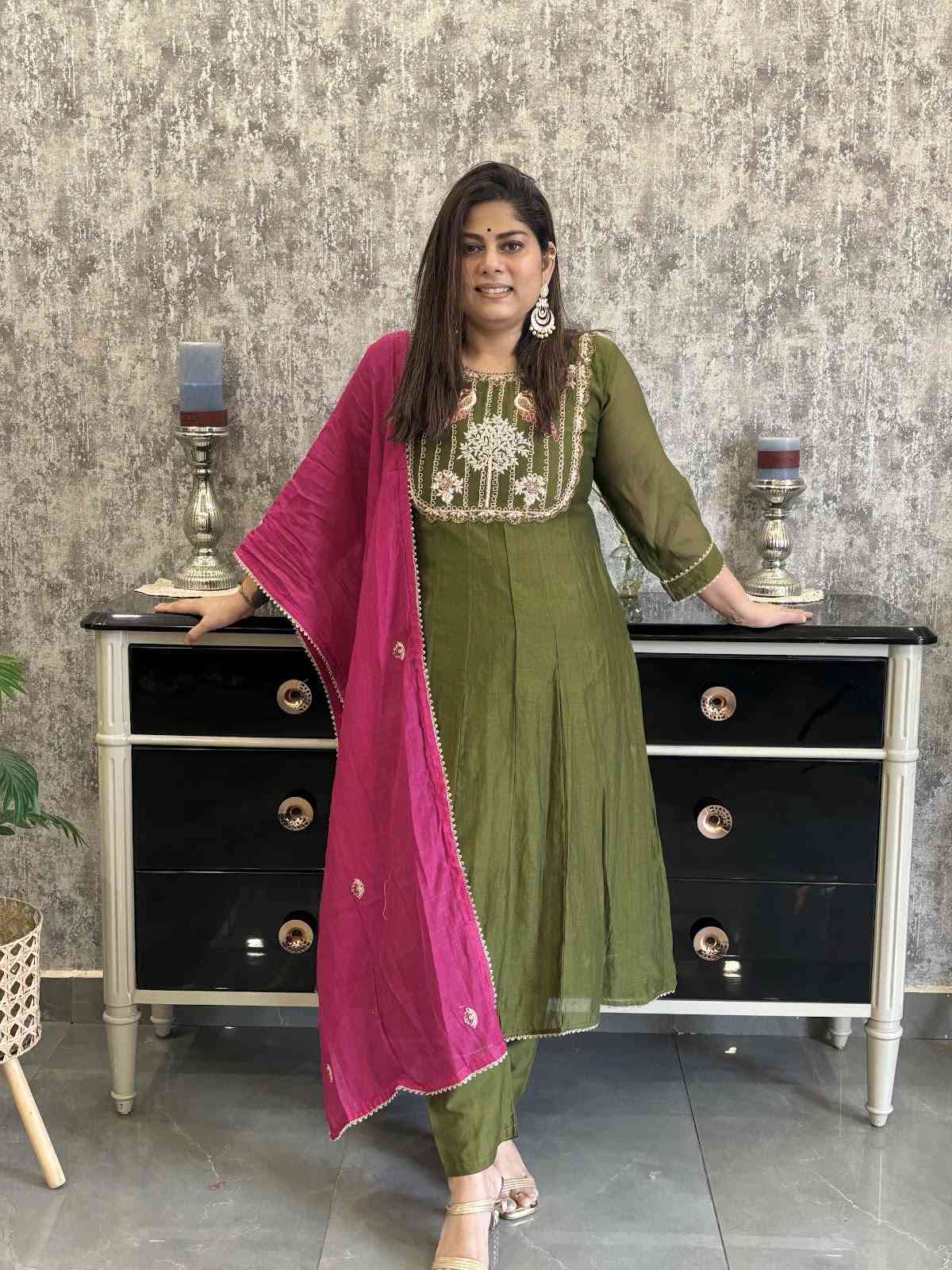 pure-bananas-mul-chanderi-zardozi-spring-work-hand-embroidered-a-line-suit-set-dark-mehendi-green-1