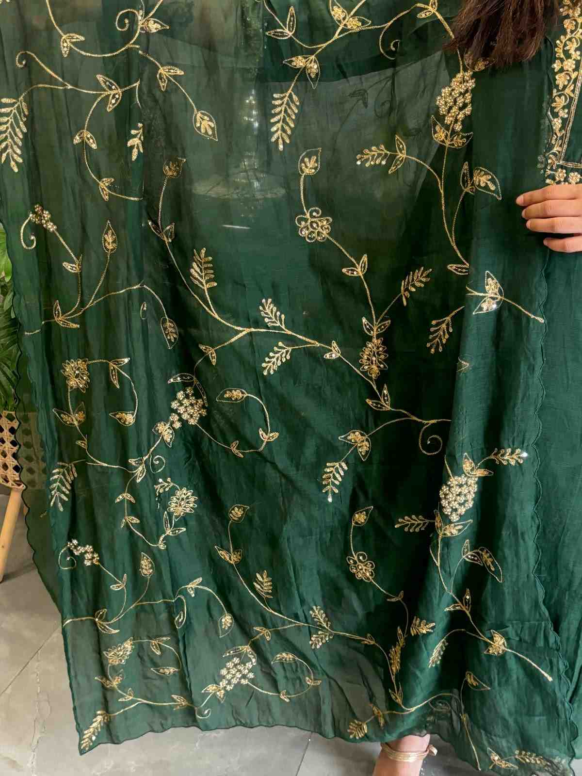 pure-banaras-mul-chanderi-a-line-suit-set-paired-with-pure-mul-chanderi-embroidered-dupatta-bottle-green-4