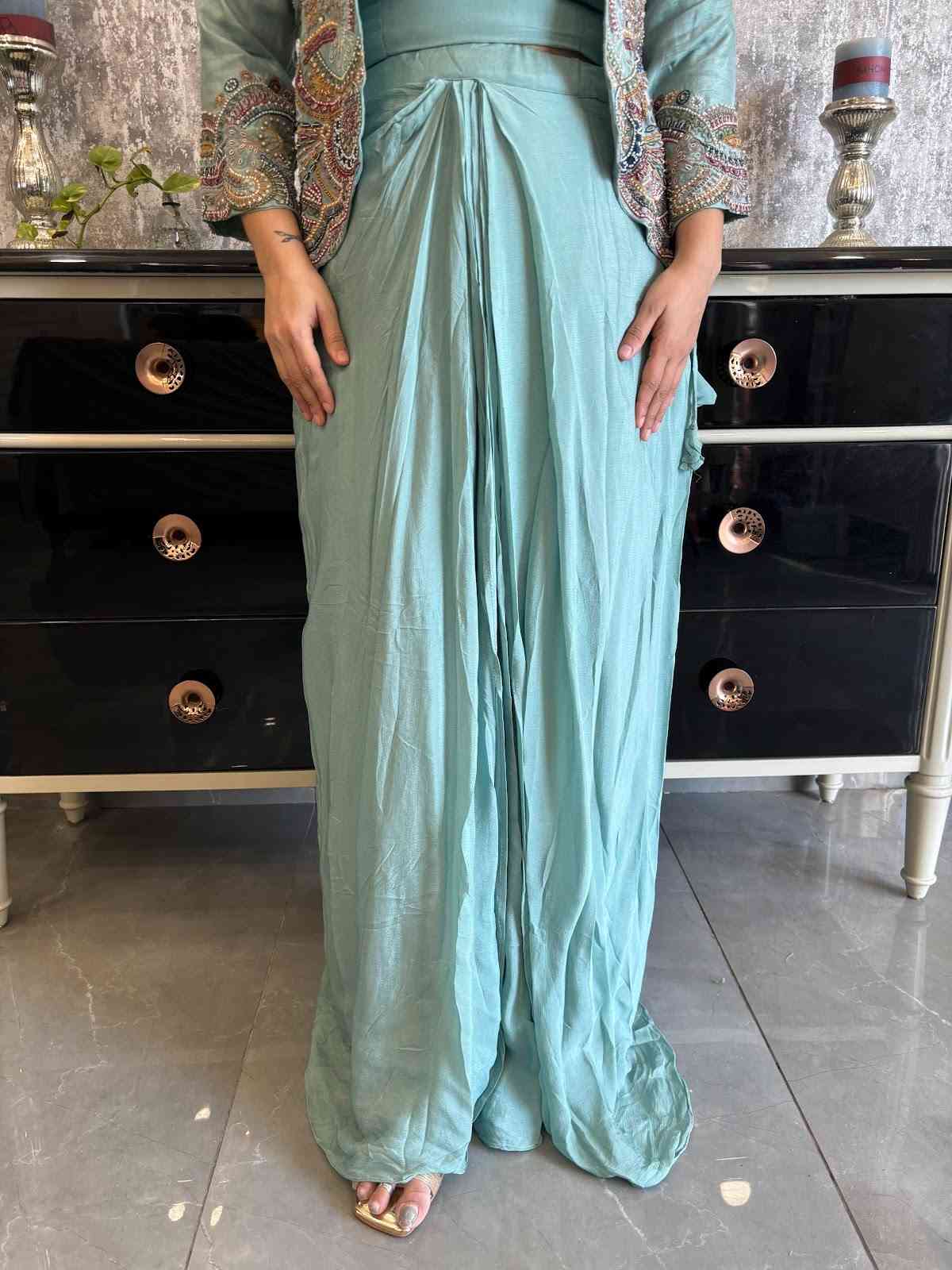 pure-chinnon-skirt-with-dola-silk-hand-embroidered-jacket-dola-silk-padded-blouse-3