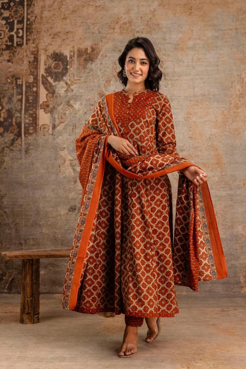 pure-cotton-a-line-suit-set-rust-1