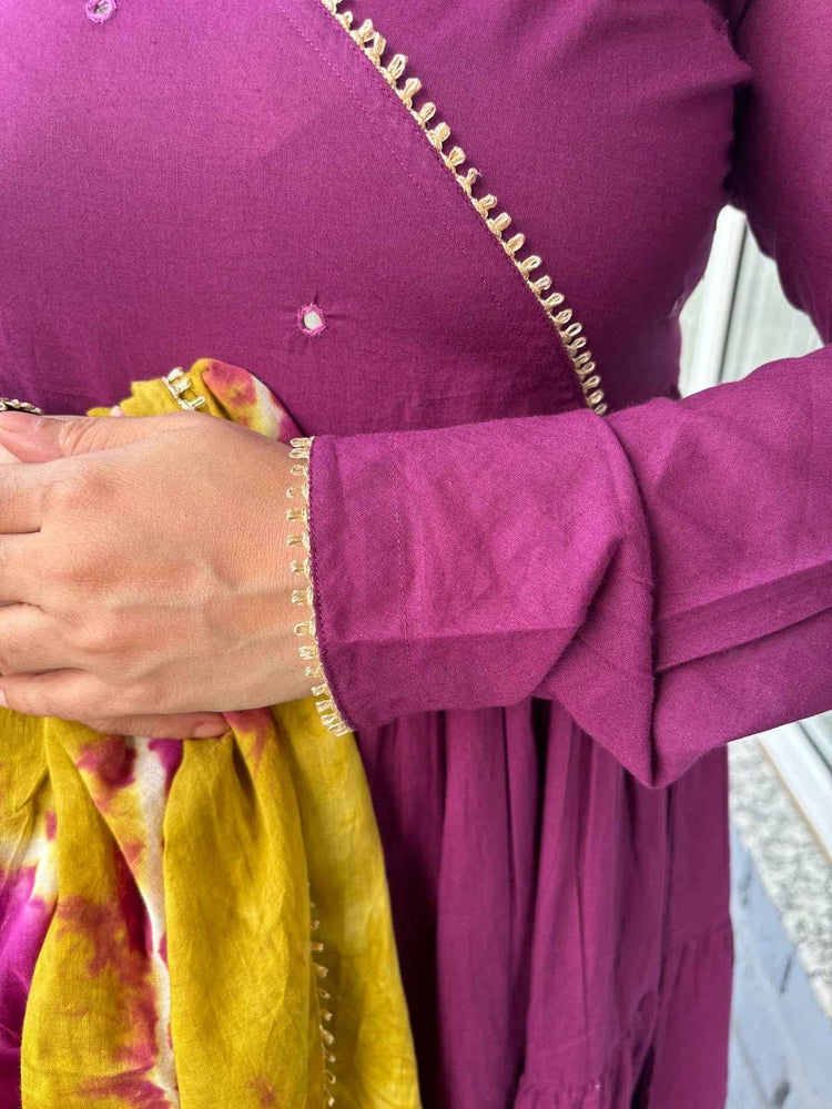 pure-cotton-angrakha-style-anarkali-with-shibori-print-cotton-dupatta-purple-3