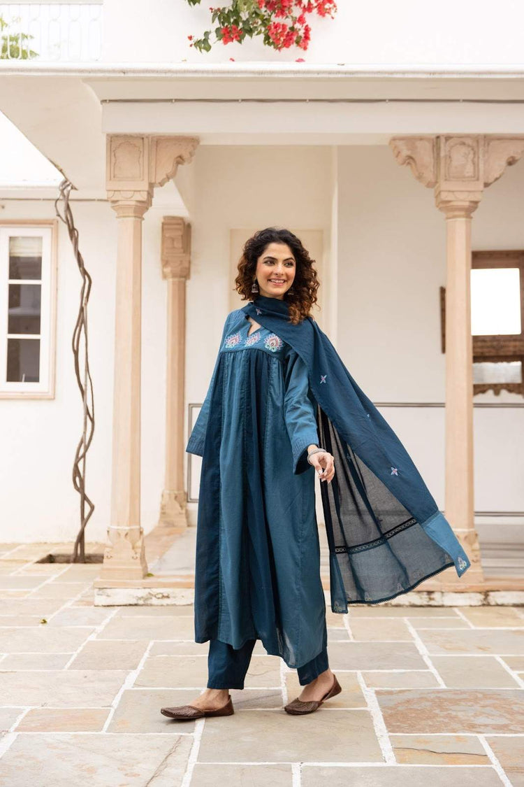 pure-cotton-block-a--line-embroidered-suit-set-blue-5