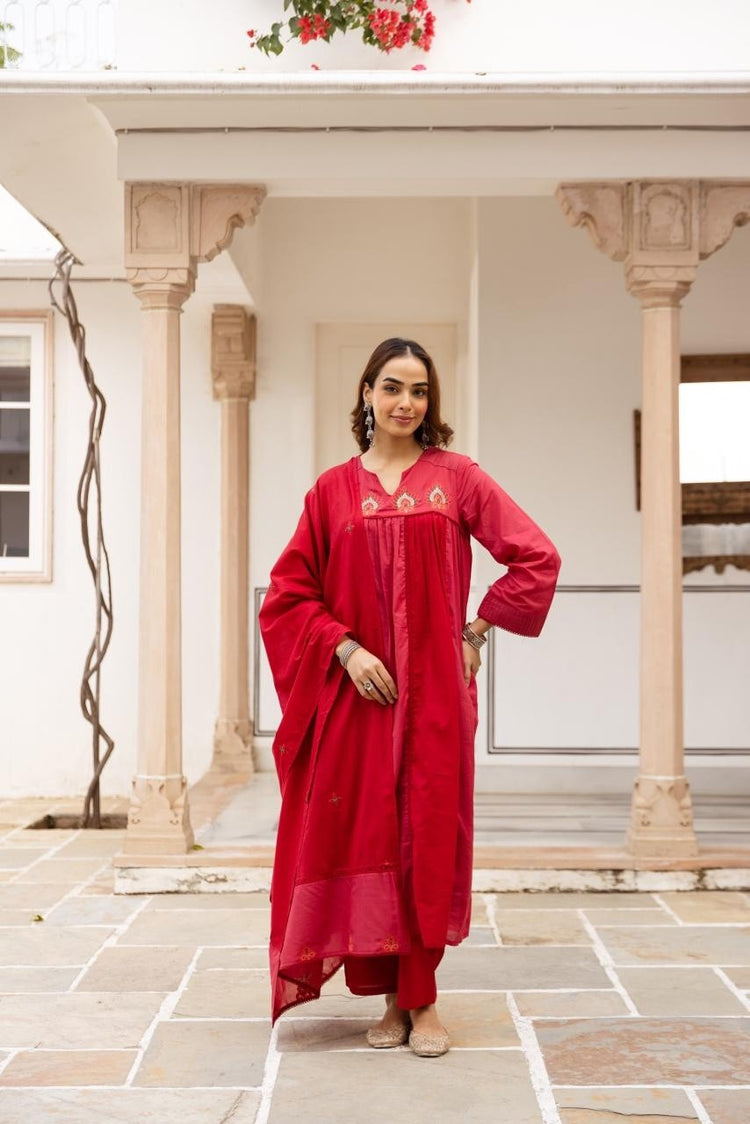 pure-cotton-block-a--line-embroidered-suit-set-pinkish-red-5