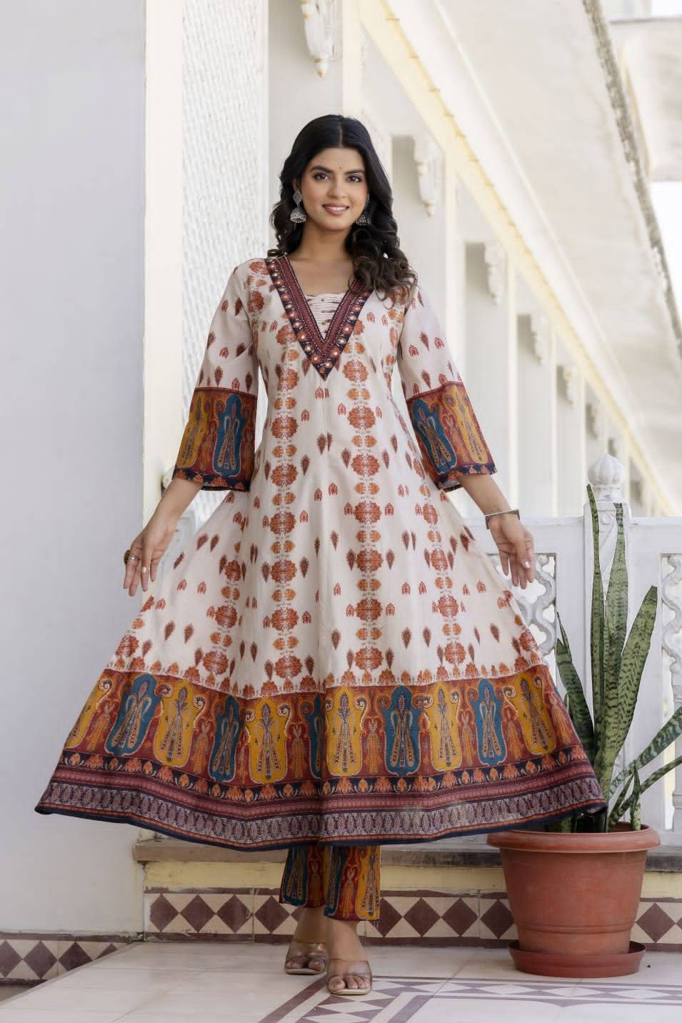 pure-cotton-digital-print-embroidered-anarkali-suit-set-beige-2