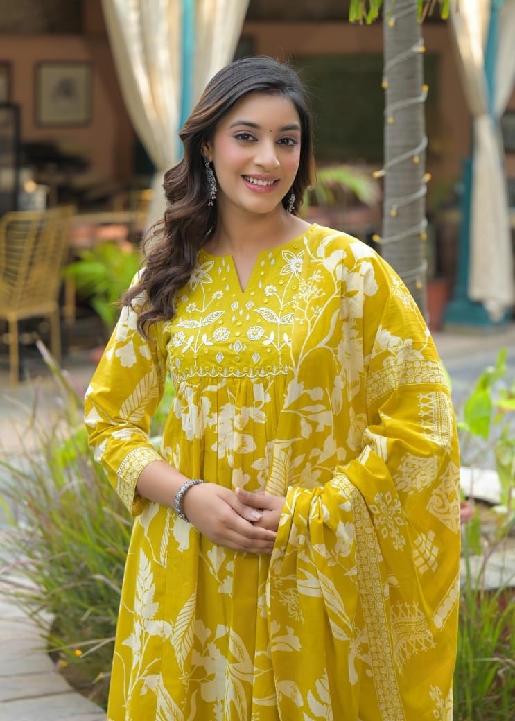 pure-cotton-embroidered-a-line-suit-set-yellow-2