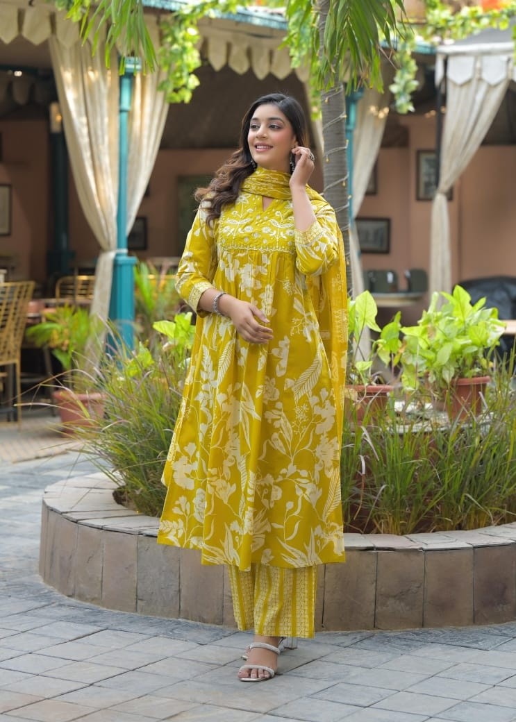 pure-cotton-embroidered-a-line-suit-set-yellow-3