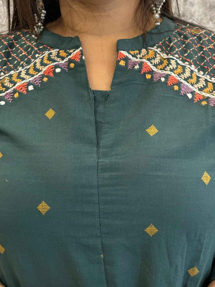 pure-cotton-handloom-jamdani-co-ord-set-with-hand-work-green-2