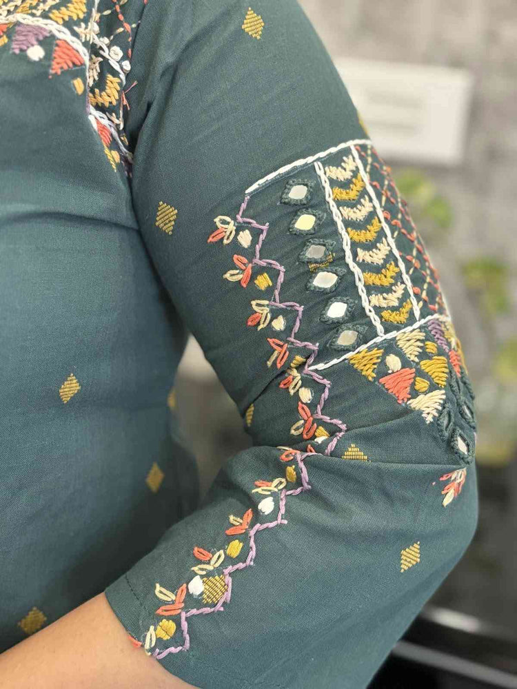 pure-cotton-handloom-jamdani-co-ord-set-with-hand-work-green-3