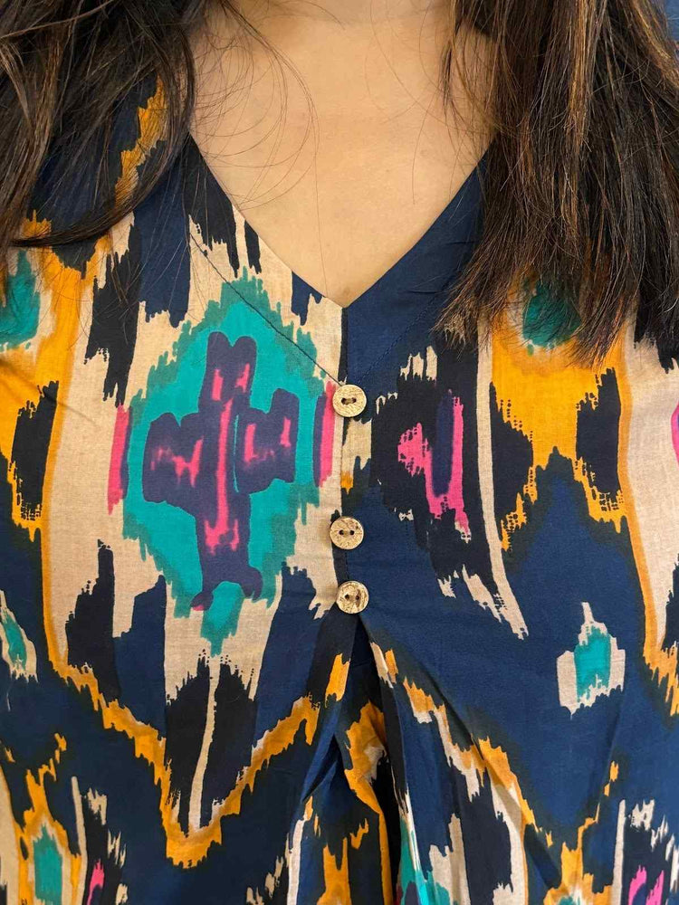 pure-cotton-ikkat-print-a-line-co-ord-set-blue-2