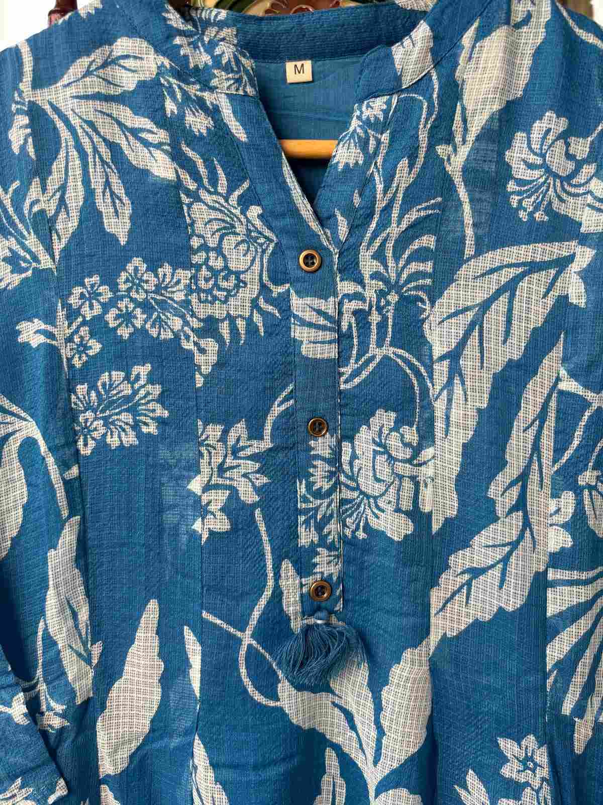 pure-cotton-kota-doria-anarkali-dress-with-pockets-blue-2