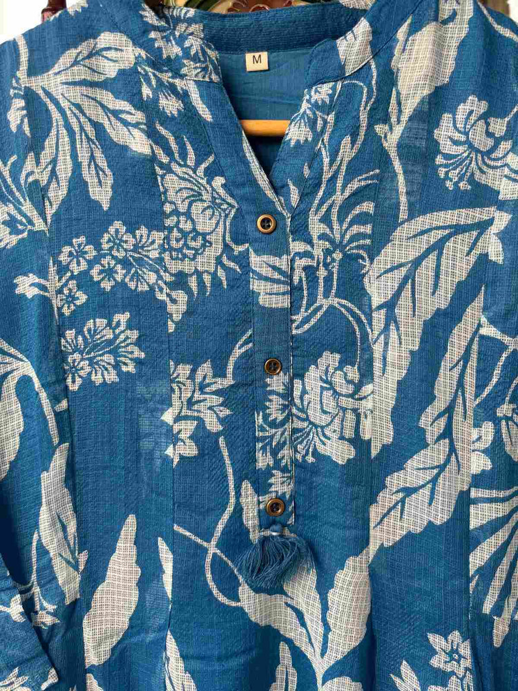 pure-cotton-kota-doria-anarkali-dress-with-pockets-blue-2