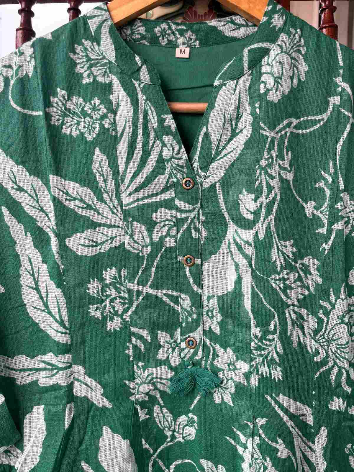 pure-cotton-kota-doria-anarkali-dress-with-pockets-green-2