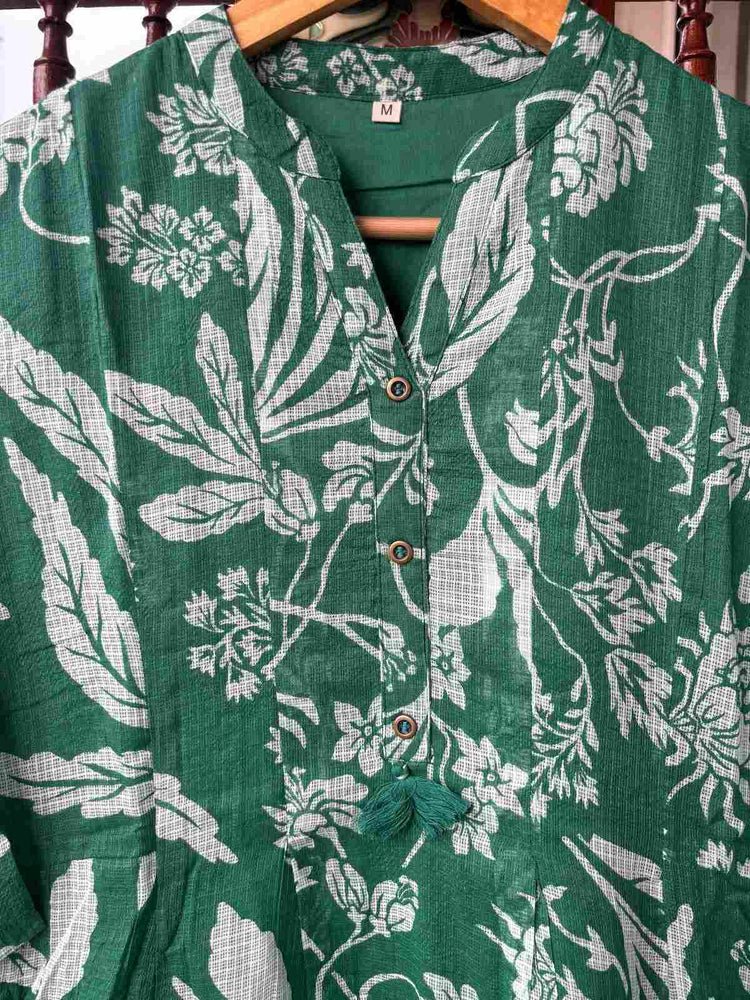 pure-cotton-kota-doria-anarkali-dress-with-pockets-green-2
