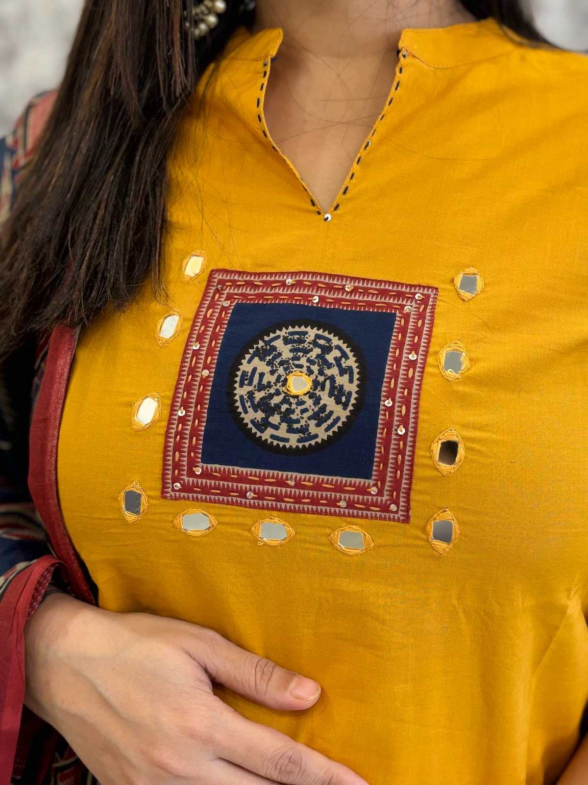 pure-cotton-mirror-work-straight-suit-set-orangish-yellow-2