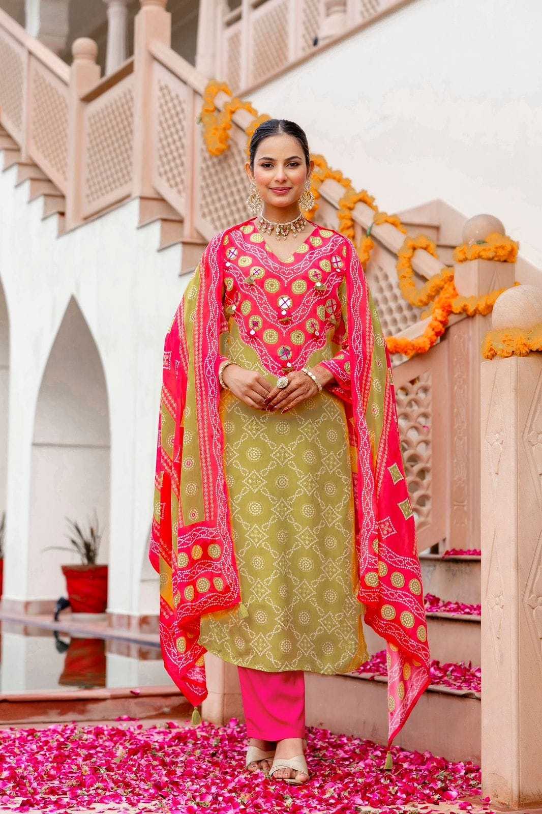 pure-crepe-bandhani-print-embroidered-suit-set-green-1