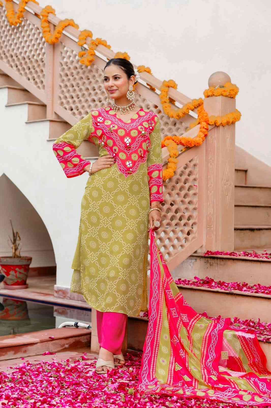pure-crepe-bandhani-print-embroidered-suit-set-green-4