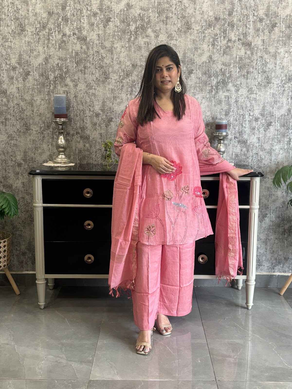 pure-mul-chanderi-applique-kantha-work-short-kurta-suit-set-paired-with-palazzo-chanderi-dupatta-pink-1