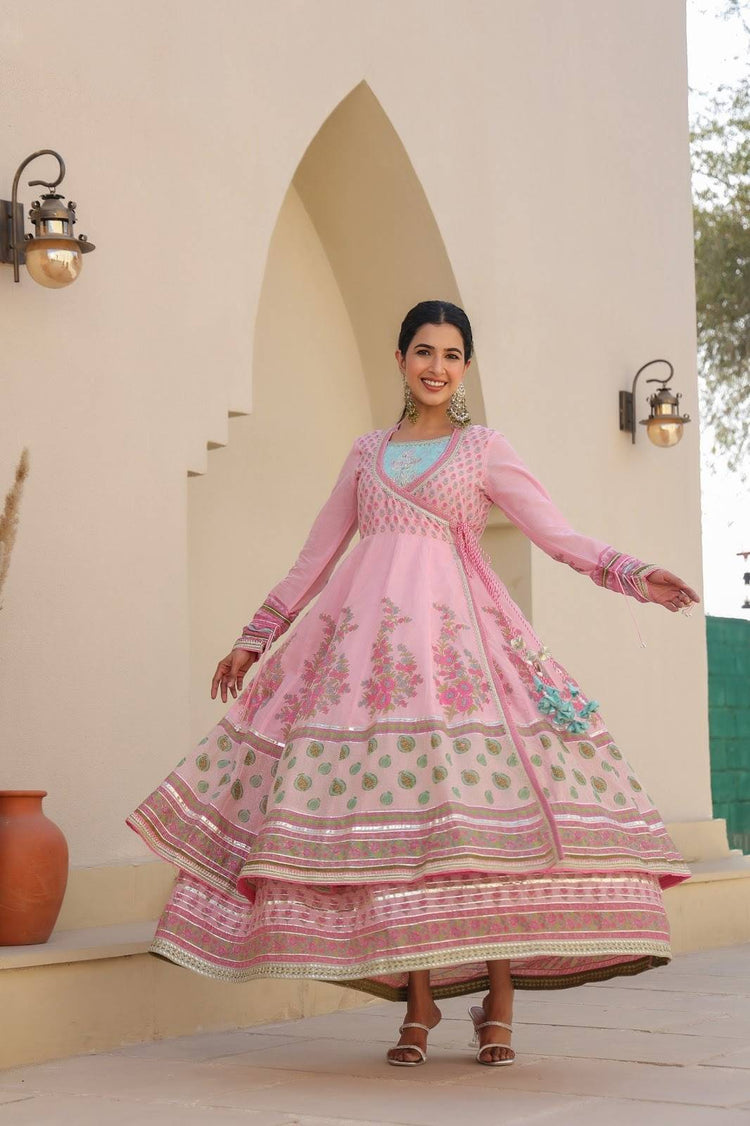 pure-mul-cotton-angrakha-style-two-layered-gota-work-floor-length-dress-pink-1