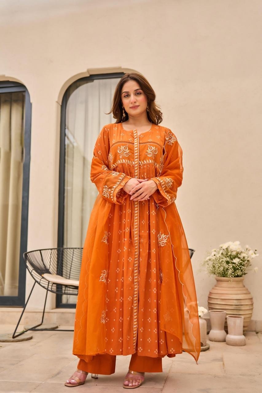 pure-mul-cotton-bandhni-print-embroidered-suit-set-paired-with-organza-dupatta-orange-2