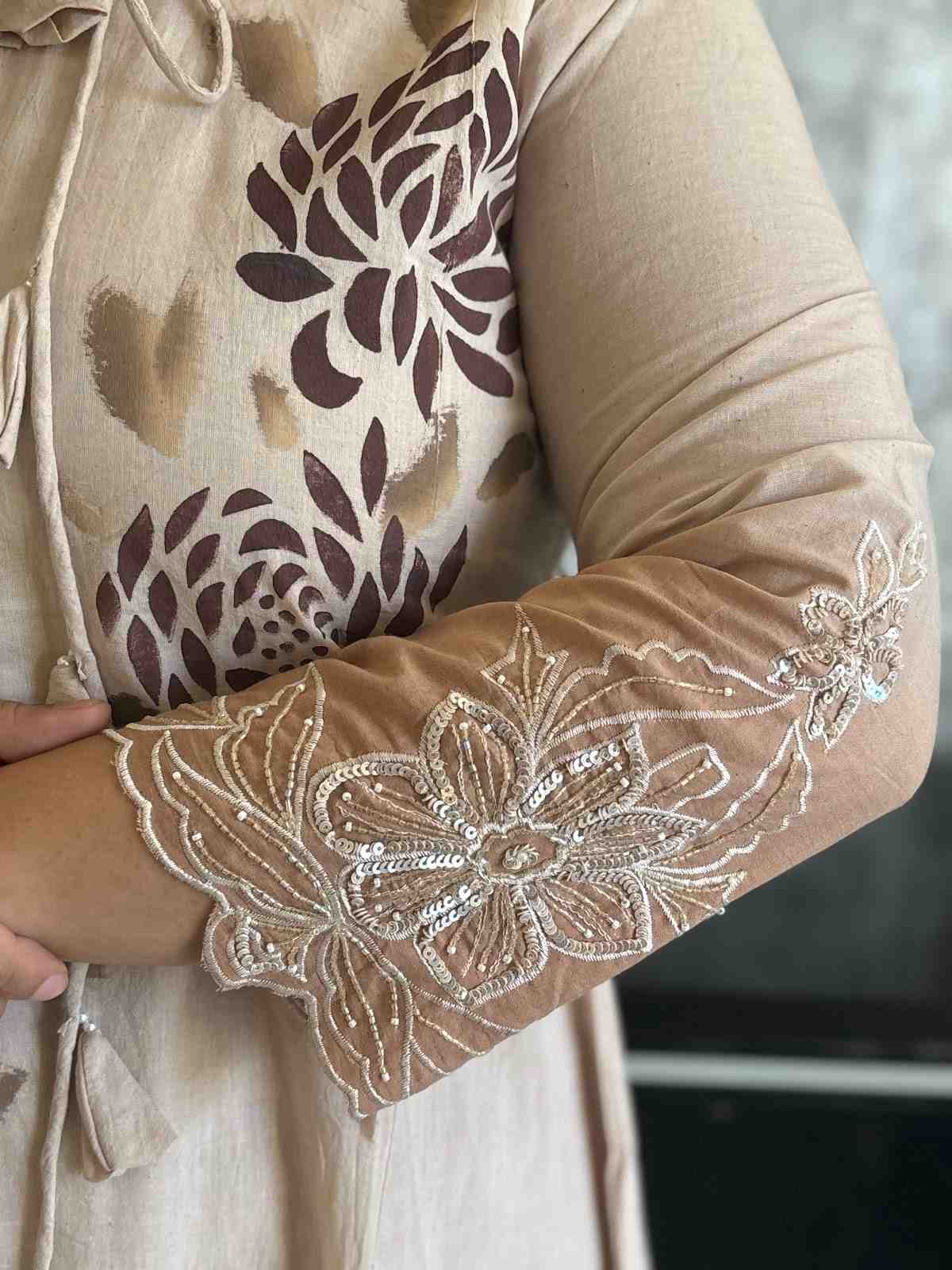 pure-mul-cotton-hand-painted-hand-embroidered-a-line-suit-set-light-brown-3