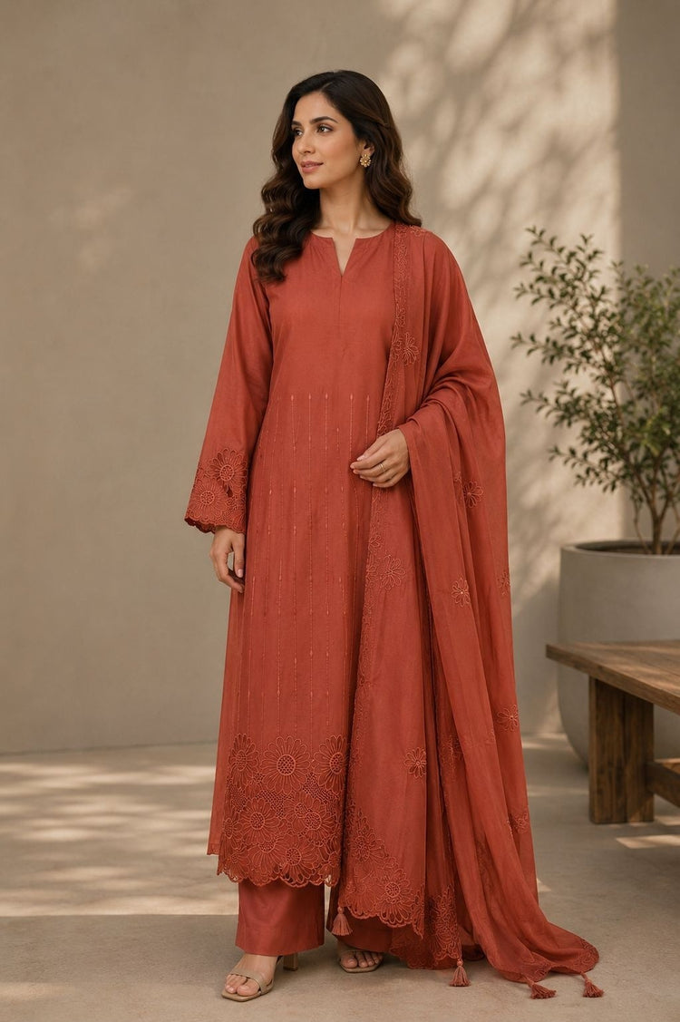 pure-muslin-cut-work-embroidered-suit-set-with-bell-sleeves-mul-cotton-lining-rust-1