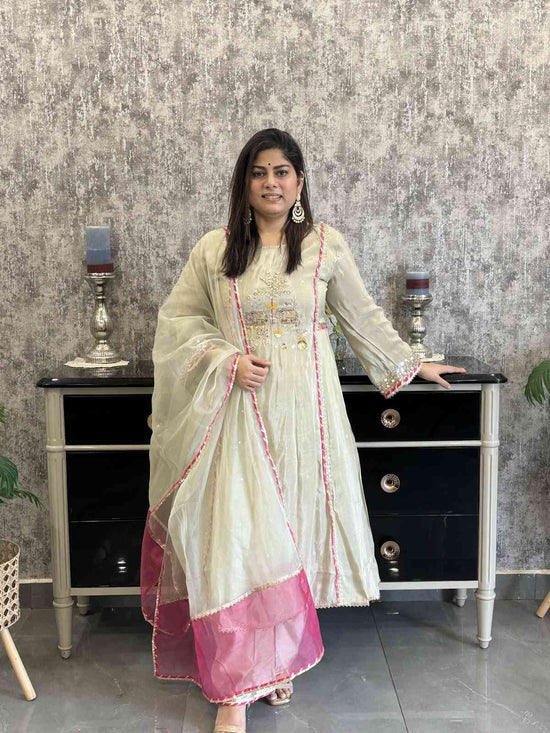pure-tissue-chanderi-hand-embroidered-a-line-suit-set-paired-with-organza-dupatta-pista-green-1