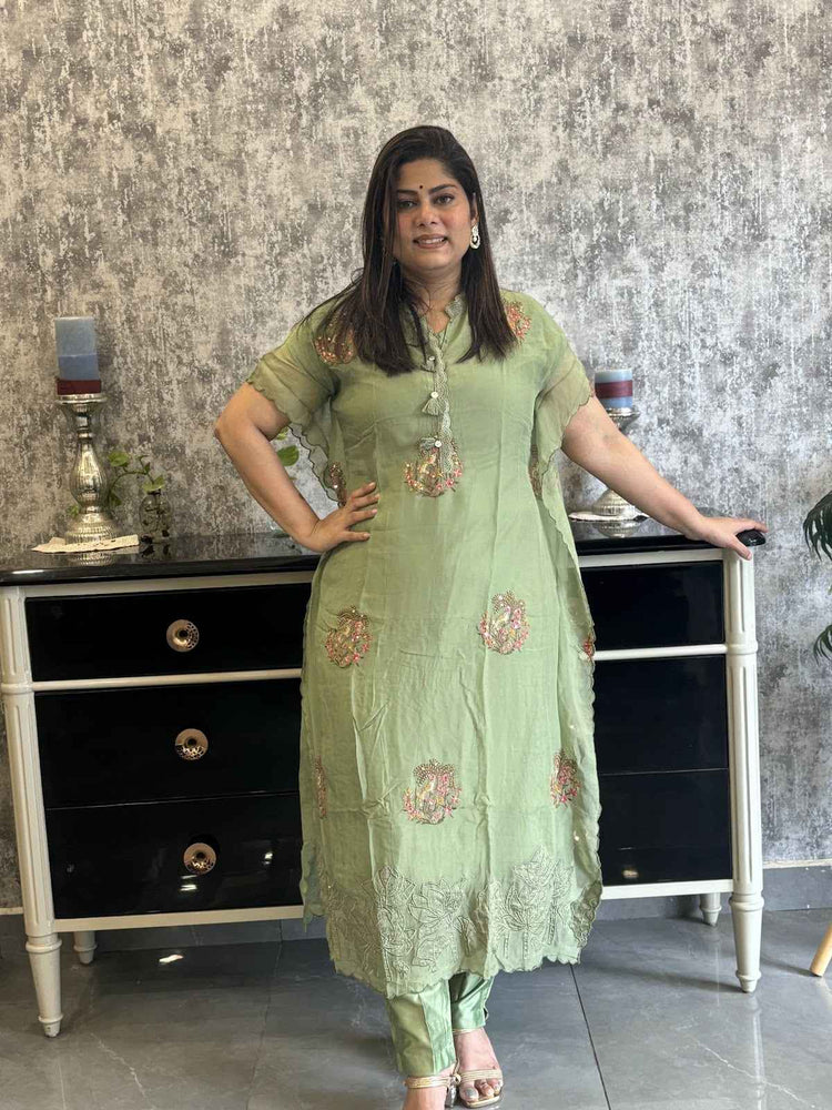 pure-viscose-organza-embroidered-appliqué-work-kaftan-sage-green-1