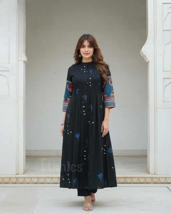 ajrakh-print-pant-set-with-pintuck-black-1