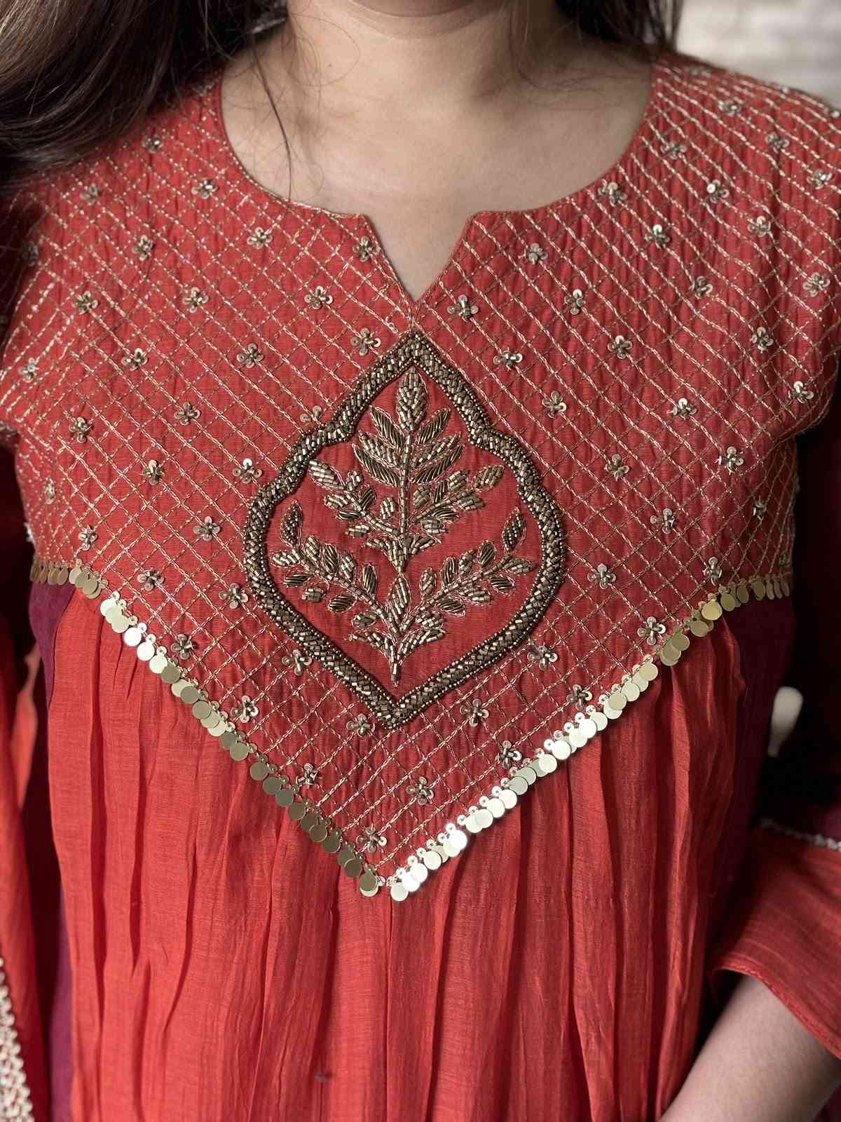 banaras-mul-chanderi-hand-embroidered-a-line-block-suit-set-with-mul-cotton-lining-rust-2