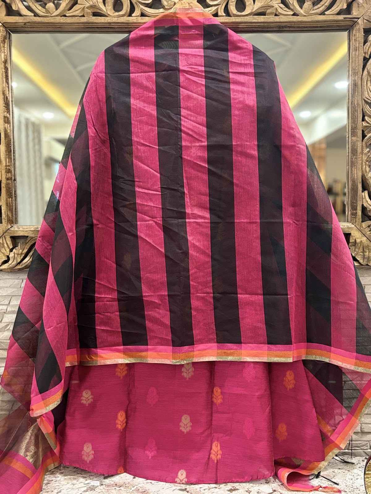 banarsi-silk-jamdani-a-line-suit-set-with-cotton-lining-paired-with-silk-striped-dupatta-rani-4