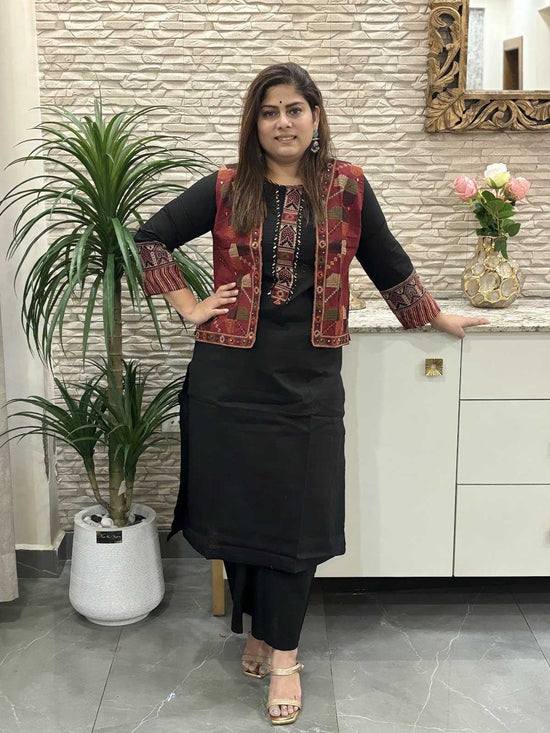 cambric-cotton-a-line-pant-set-paired-with-embroidered-jacket-black-1